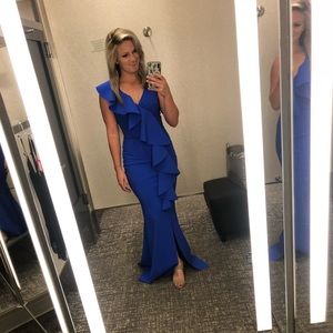 Blue body con designer gown size S/M
